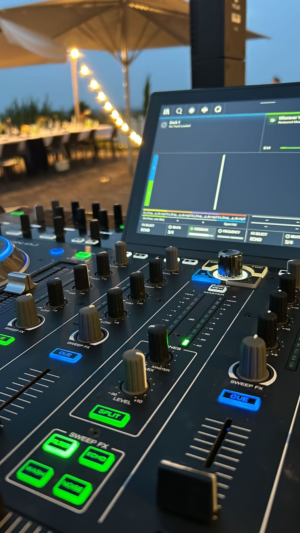 Nahaufnahme des DJ-Mixers